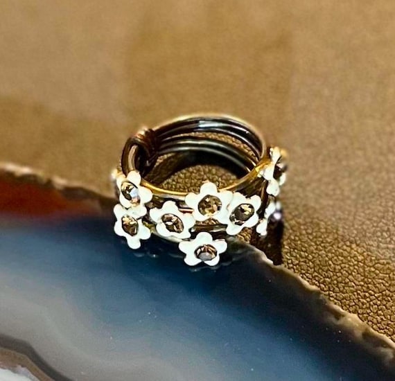 Vintage enamel ring, 1960s, - Gem