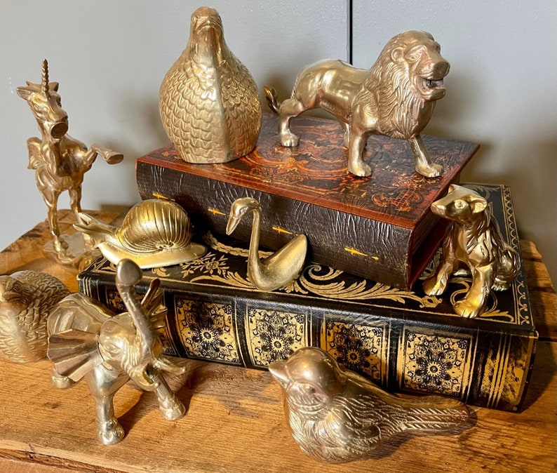 MCM Large Solid Brass Animal Collection Etsy