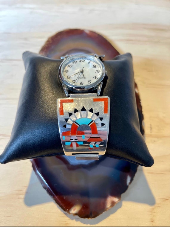 Vintage Zuni F.L. Natachu Sterling Silver Watch