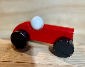 Vintage Vilac Red Wooden Race Car