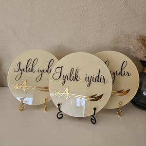 Alevitische Dekoration mit Zülfikar | Iyilik iyidir Dekoration |Alevitische Dekoration | Alevitisches Geschenk | Runde Alevitische Deko