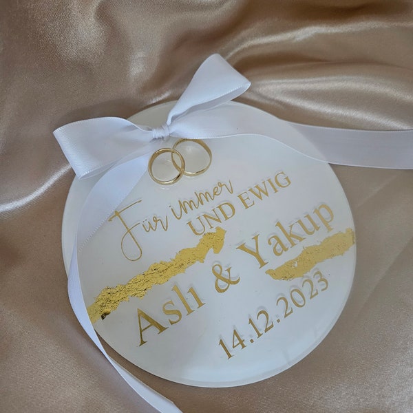 Ringplatte Ringkissen Standesamt Hochzeit Verlobung Trauringe Plexischeibe personalisiert Acrylscheibe Trauringe Ringscheibe Ringträger