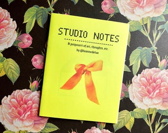 Zine: "Studio Notes - A Potpourri of Art, Thoughts, Etc. by leannedelux" (Volume 1?) - artist's perzine exploring creativity, making, inspo