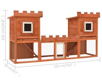 Outdoor Large Rabbit Hutch House Pet Cage Double House