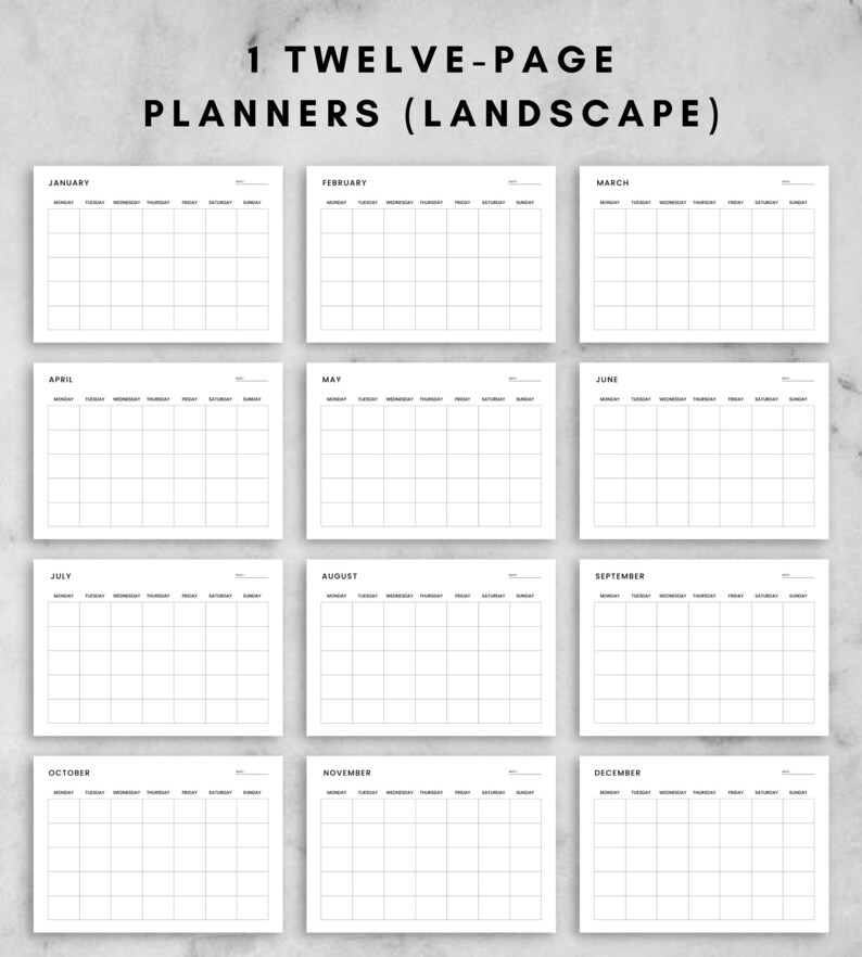 blank-calendar-inserts-bundle-printable-half-year-calendar-etsy