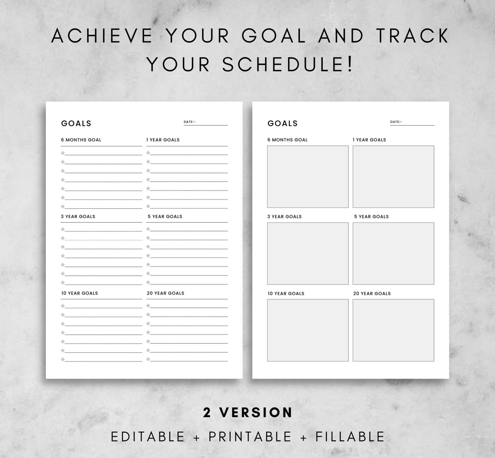 Goal Planner Printable Goal Setting Planner Daily Tasks Etsy