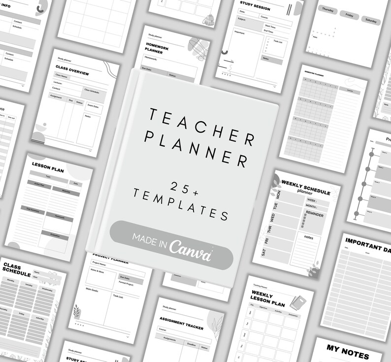 Printable Teacher Academic & Binder Planner Lesson Planner Etsy
