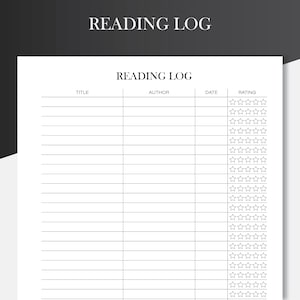 Registro de lectura imprimible, lista de lectura, rastreador de lectura, libros que he leído. CARTA / A4