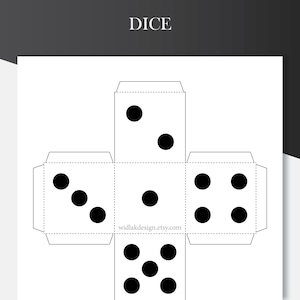 Printable Dice, DIY Template. US LETTER | A4