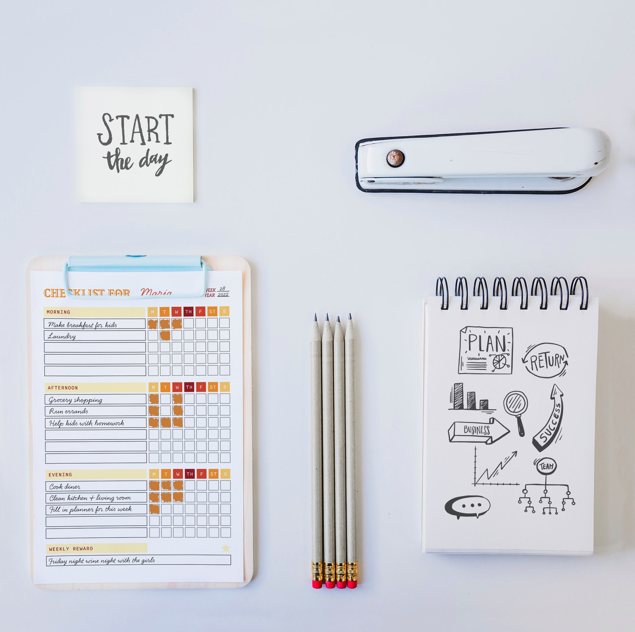 Printable Chore Checklist for Kids &amp; Adults, 3 Designs, Responsibility ...