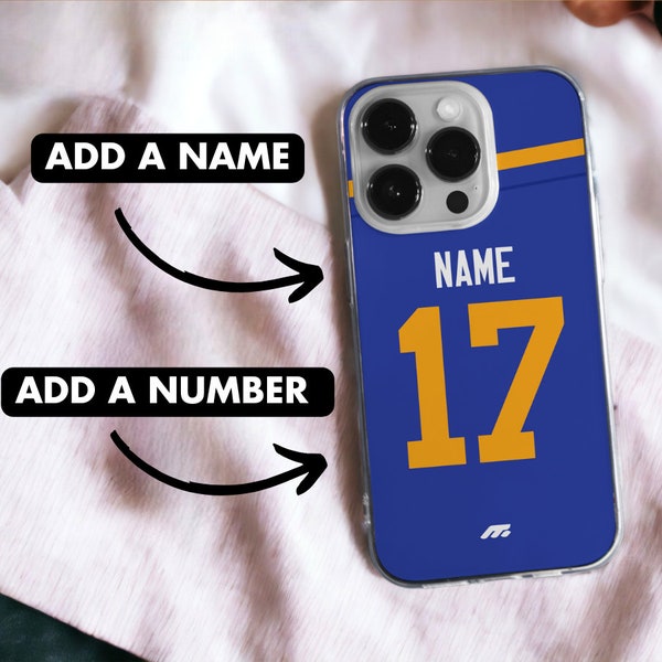 Los Angeles Rams telefoonhoesje, Rams NFL aangepaste accessoire, gepersonaliseerde fan cadeau, Gameday Rams cover voor voetbalfans