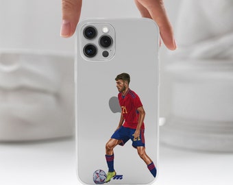 PEDRI phone case SPAIN for iPhone 15, 14, 13, 12 pro, Samsung S24 S23 Clear customized cover for smartphone. Football gift for fans