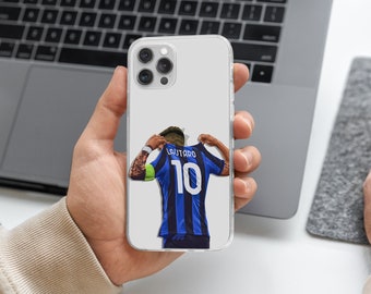 Custodia LAUTARO INTER MILAN per iPhone 15, 14, 13, 12 pro, Samsung S24 S23 Cover trasparente personalizzata per smartphone. Regalo di calcio per i fan