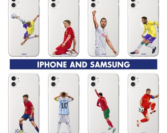 Clear Silicone Soccer Player Phone Cases - Qatar 2022 World Cup