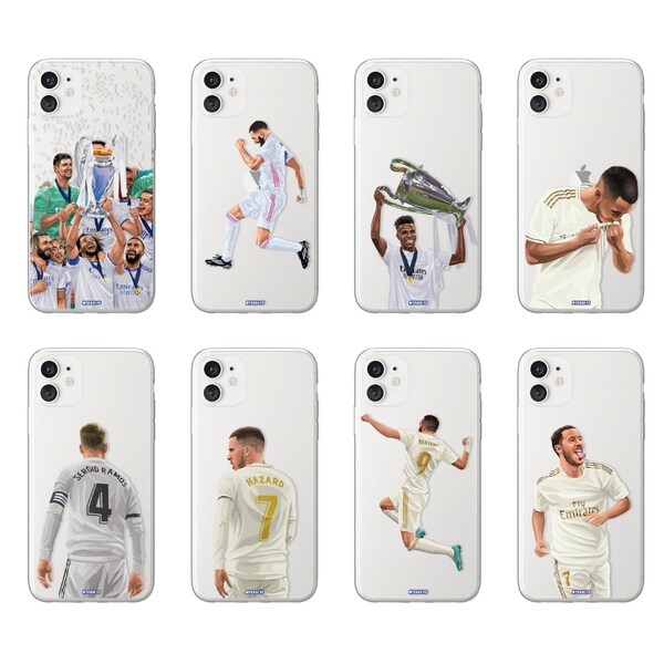 Real Madrid protective phone case for smartphone - clear phone case for iPhone 11 iPhone 12 iPhone 13 iPhone 14 Samsung galaxy S22 S21