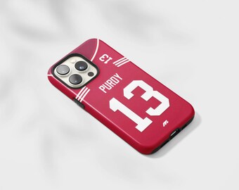 Brock Purdy San Francisco 49ers phone case, custom iPhone case, Niners personalized iPhone 15 case, NFL iPhone 14 case, custom gift