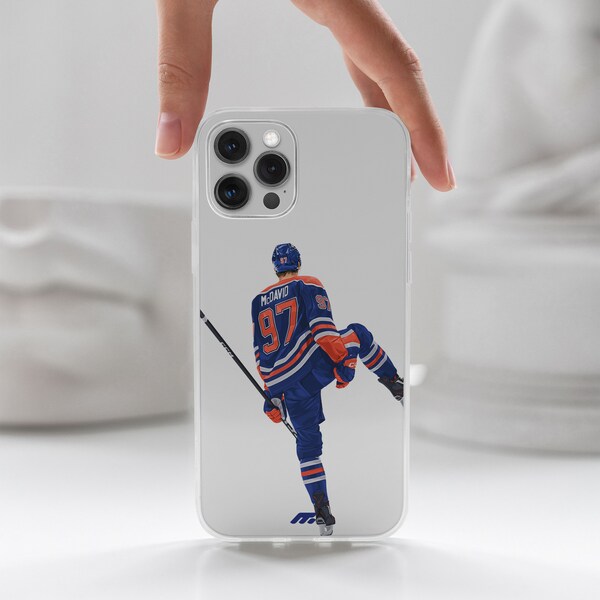 Connor McDAVID phone case EDMONTON OILERS for iPhone 15, 14, 13,12pro Samsung S23 Clear customized cover for smartphone.Hockey gift for fans