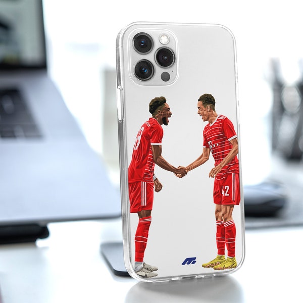 BAYERN MÜNCHEN Handyhülle für iPhone 15, 14, 13, 12 Pro, Samsung S24 S23 Klare, individuelle Hülle für Smartphone. Fußballgeschenk für Fans