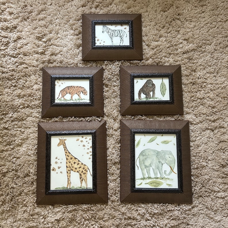 Vintage Nursery Wall Art Watercolor Nursery Art Watercolor Animal