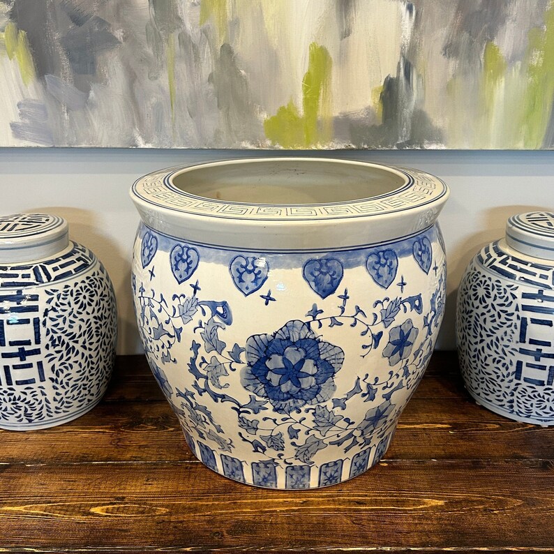 Vintage Chinoiserie Planter 14 Chinese Planter Extra Etsy