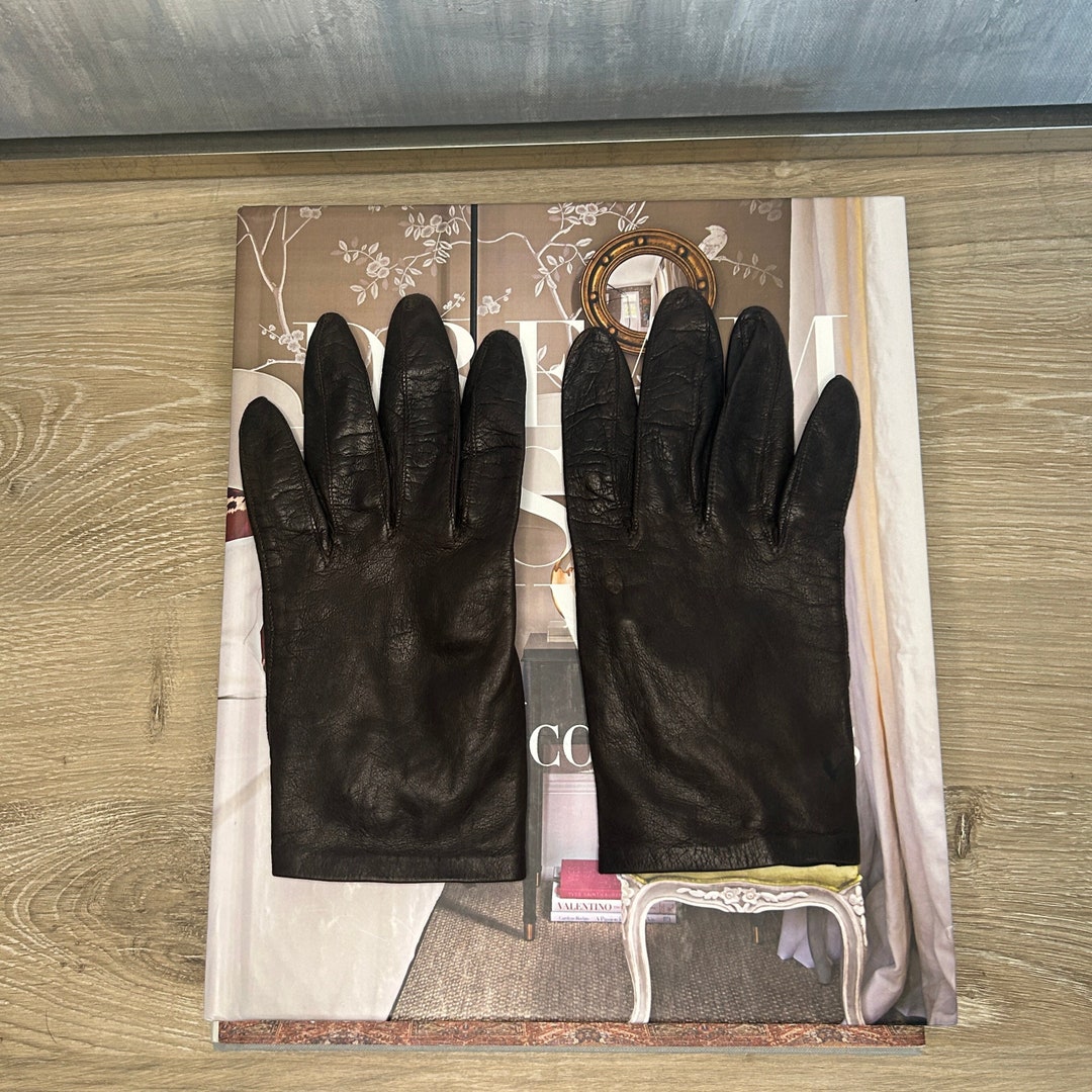 Vintage Dark Brown Leather Driving Gloves Vintage Driving Gloves Brown