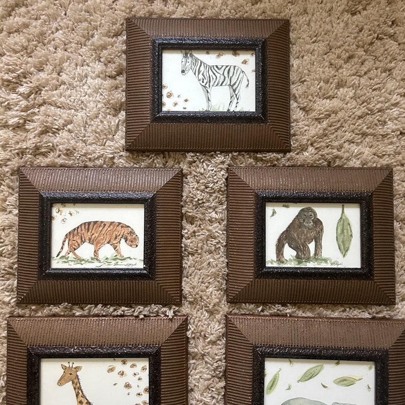 Vintage Nursery Wall Art Watercolor Nursery Art Watercolor Animal