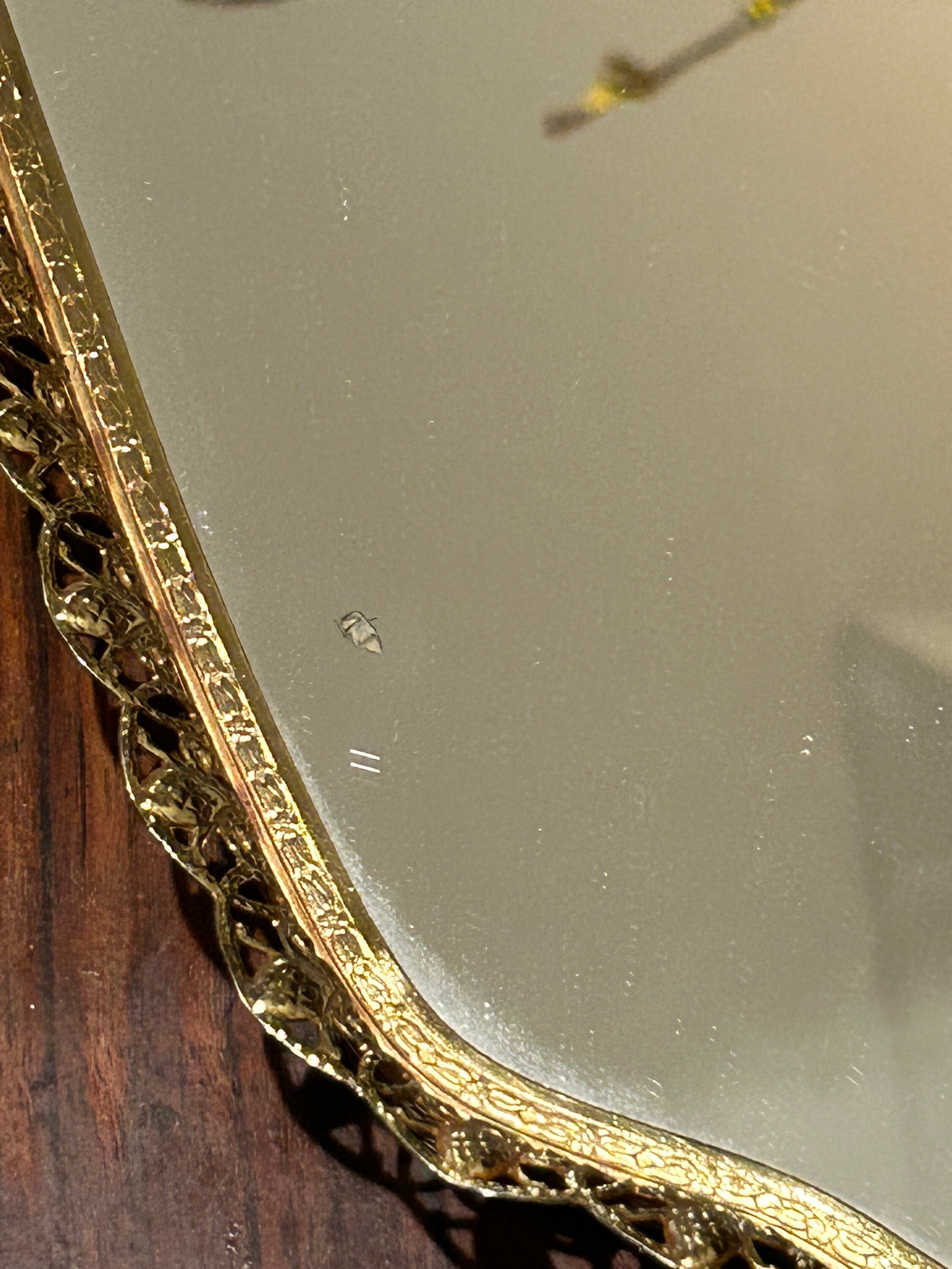 Ornate Mirror Tray Gold Mirror Tray Vintage Filagree Tray Ornate Gold