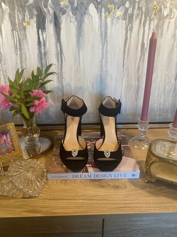 Vintage Art Deco Rhinestone Shoe Clips Wedding Sho