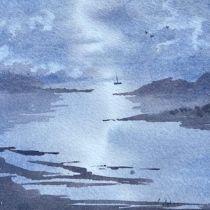 Original watercolour painting, “Washed&quot; 4x6 on arches cold press 140lb paper