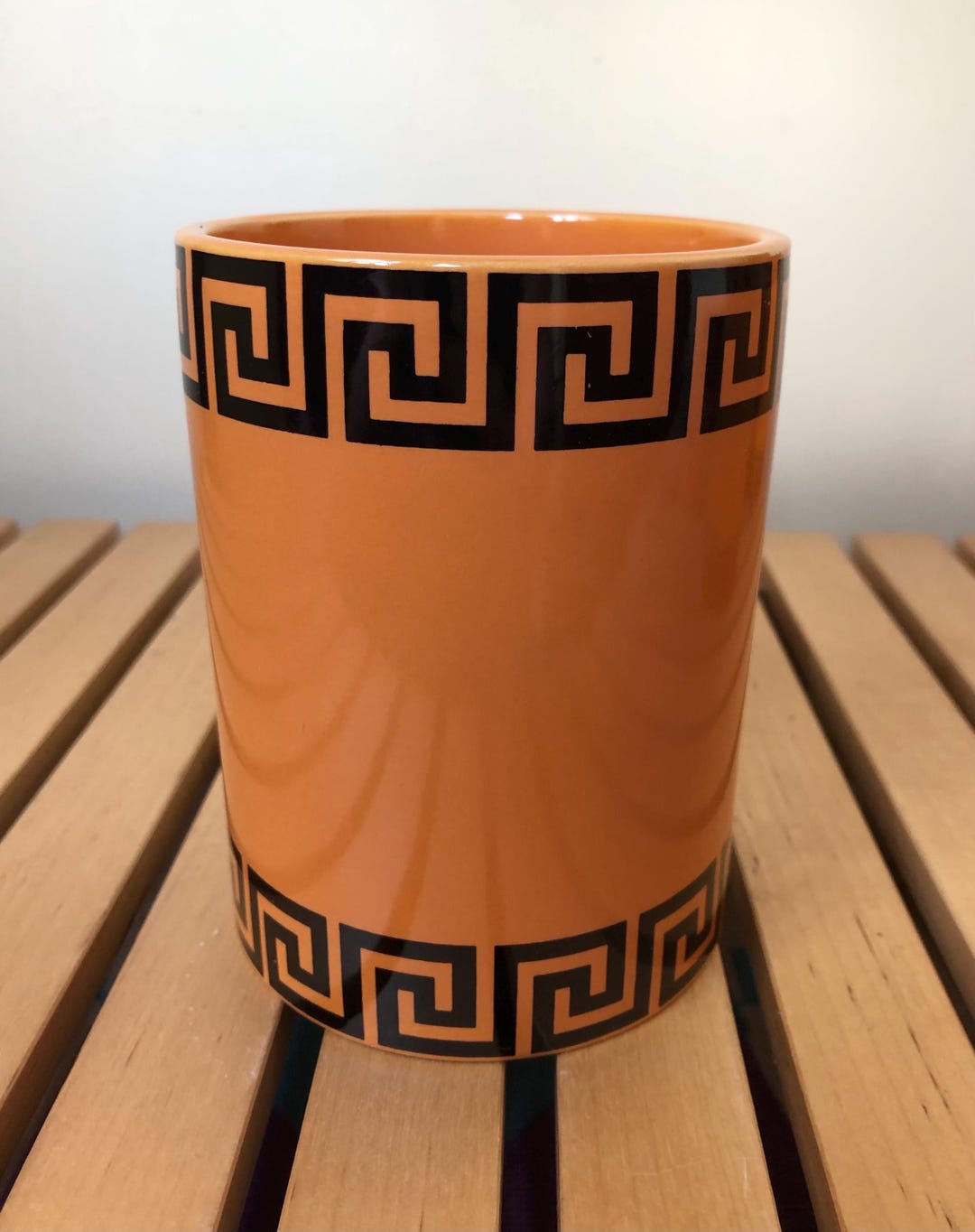 Orange & Black Greek Key Pot Designed by Susan Williams-ellis for ...
