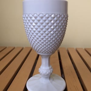 Diamond Hobnail Milk Glass Goblet by Casa Pupo