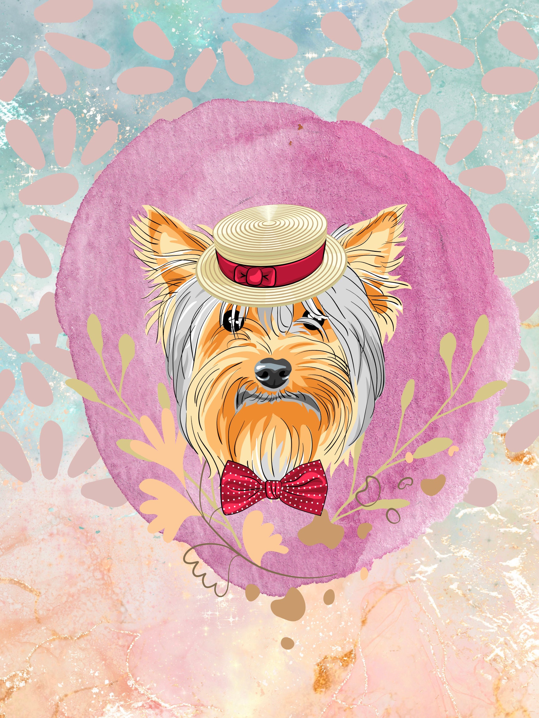Elegant Pet Portrait Funny Dog Art Eclectic Digital Prints Etsy