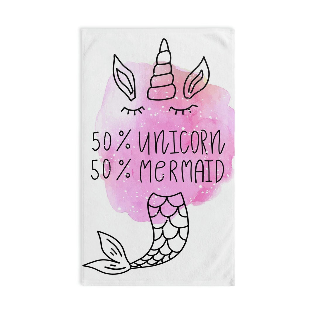 Unicorn Mermaid Hand Towel Etsy