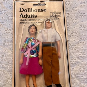 1:12 DollHouse Doll Grandparents posable dolls #3510  Vintage Miniature House