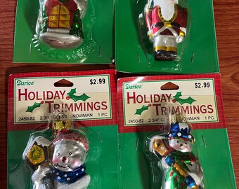 Adornos de cristal Darice vintage para elegir: iglesia, Papá Noel, Papá Noel regordete, Papá Noel delgado
