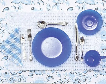 Chrysnbon Place Setting Dish Dollhouse Miniaturas CB46