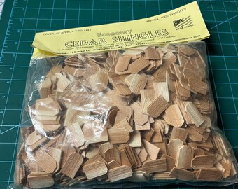 Tejas de cedro naturales para casa de muñecas Alessio miniatura 1000 piezas hexagonales