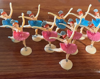 Adornos vintage para tartas de bailarina (10 unidades)