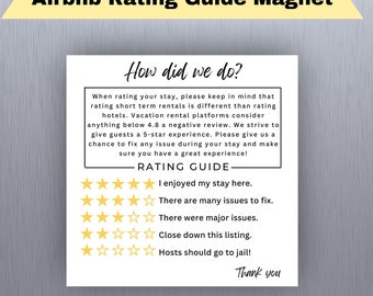 Airbnb-recensionsmagneter | Hur gjorde vi recensionsmagneten? | Recensionspåminnelse för korttidsuthyrning | Airbnb-betygssystem förklarat - Magnet