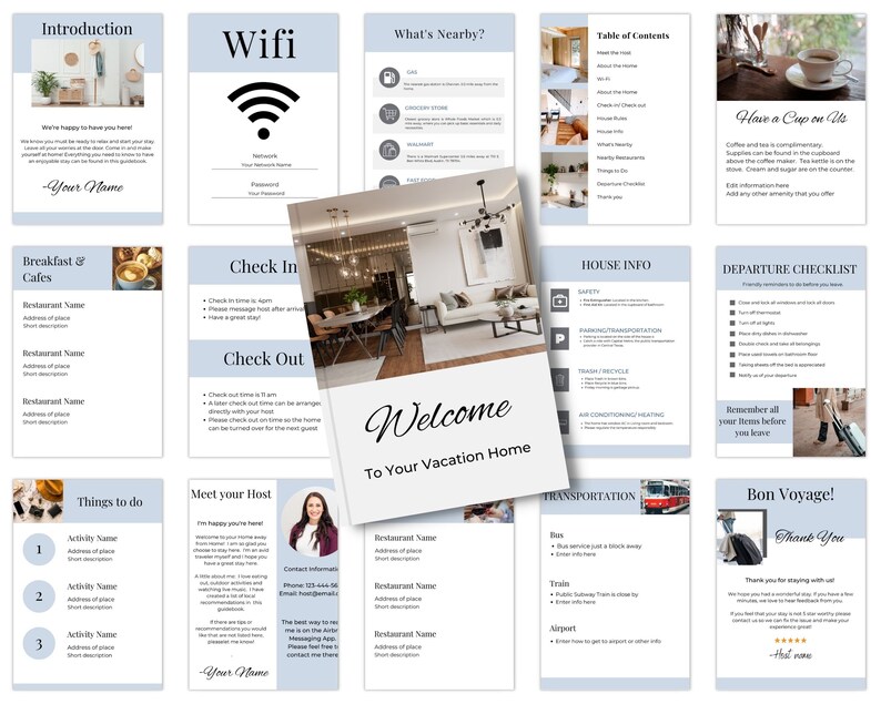 Airbnb Book Template Super Host House Manual Vacation Rental