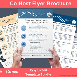 AirBnb Co-Hosting Services Flyer Template | Property Management Flyer | Vacation Rental Management| STR Cohost Brochure