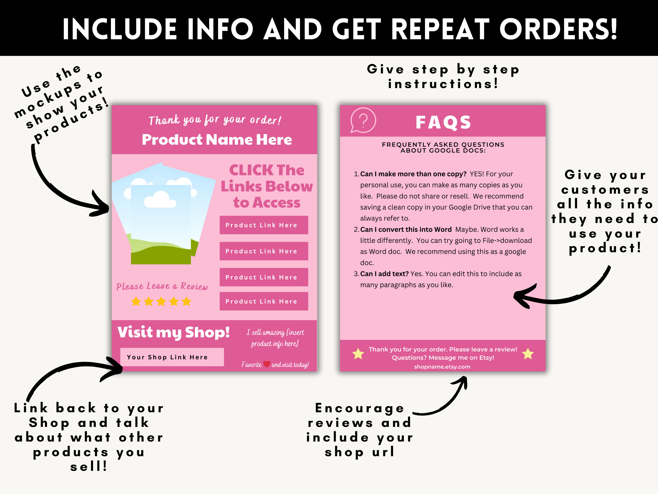 Digital Download Instruction Template for Digital Product How to ...
