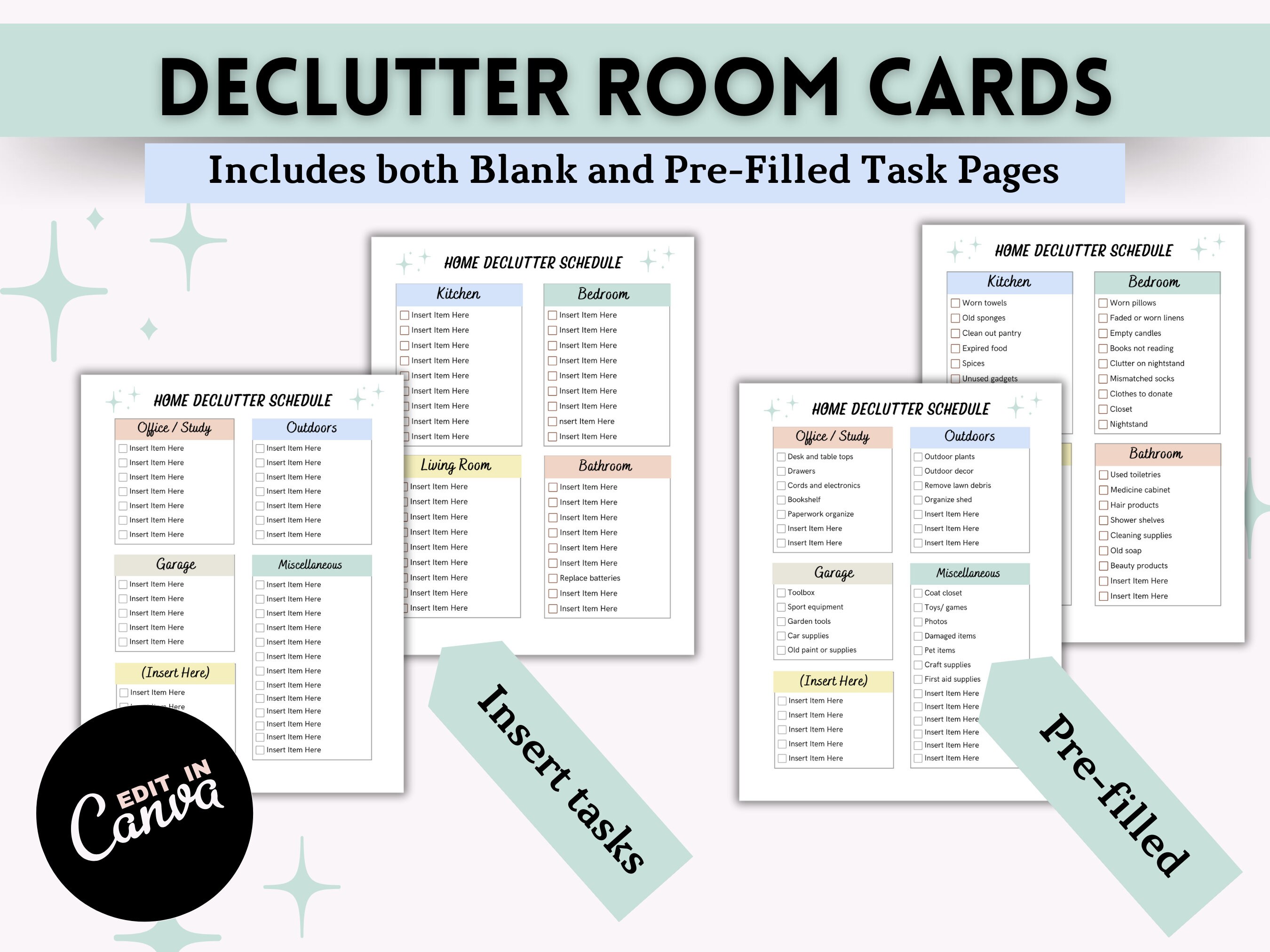 MEGA Cleaning Planner Bundle, Editable Cleaning Schedule, Printable ...