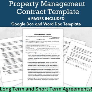 property management contract template bundle