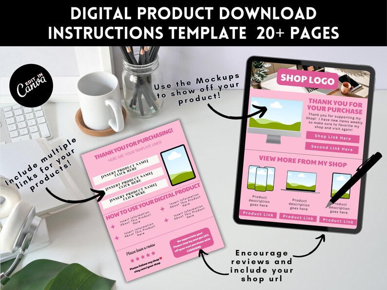 Digital Download Link Page Template