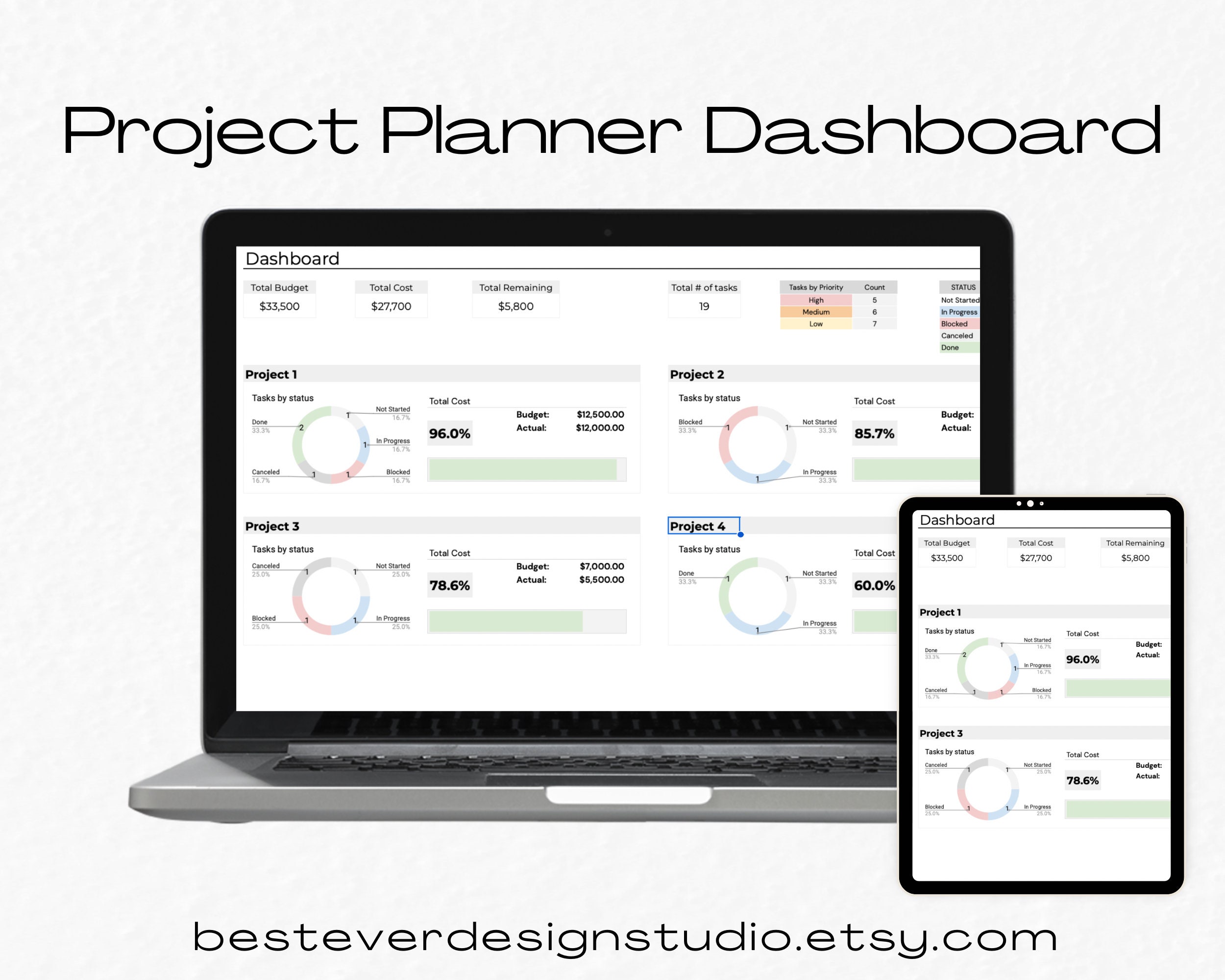 Project Planner Dashboard Multi Project Management - Etsy