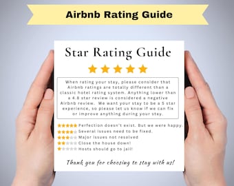 Airbnb Recensionsmagnet | Airbnbs betygssystem förklarat Magnet | Recensionspåminnelse för korttidsuthyrning | Stjärnklassificeringsguide för gäster