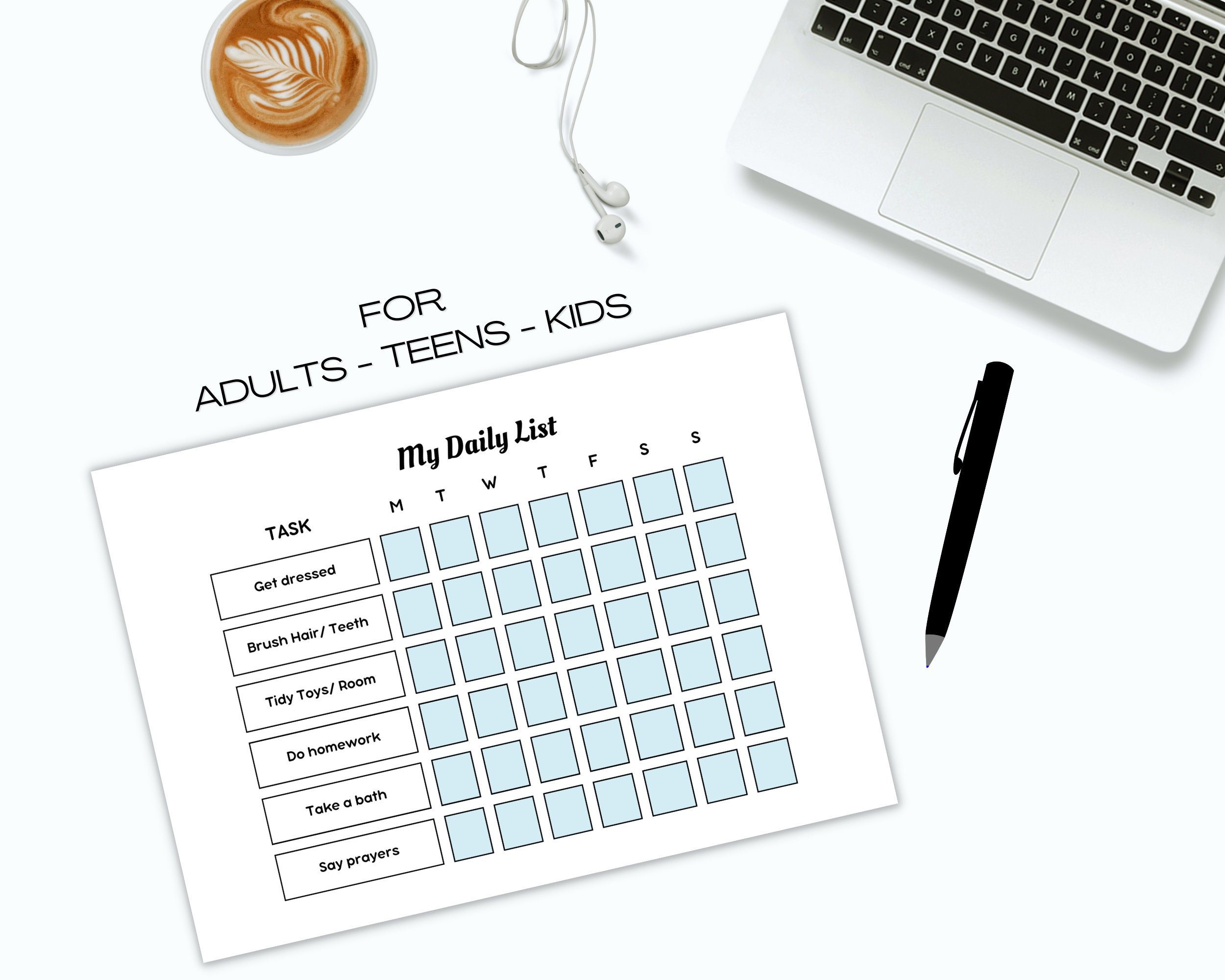 Editable Family Chore Chart, Printable Canva Chore Chart for Family and ...