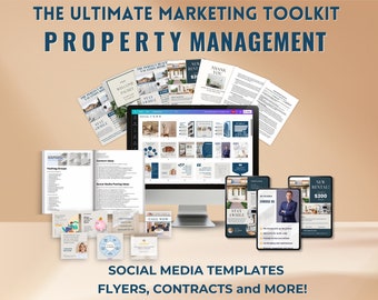 Property Management Marketing Bundle | Property Management Social Media Templates, Flyer, Brochure, Agreement Contract Template & MORE!