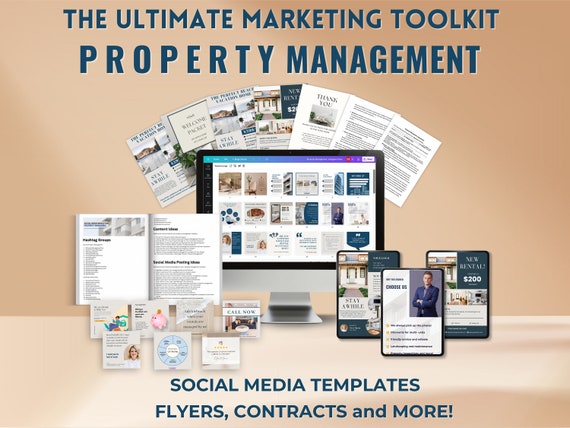 Property Management Marketing Bundle | Property Management Social Media Templates, Flyer, Brochure, Agreement Contract Template & MORE!